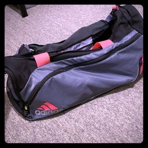 Adidas gym bag gray and hot pink